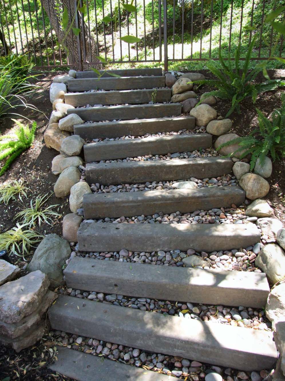 Wood Steps and Gravel
